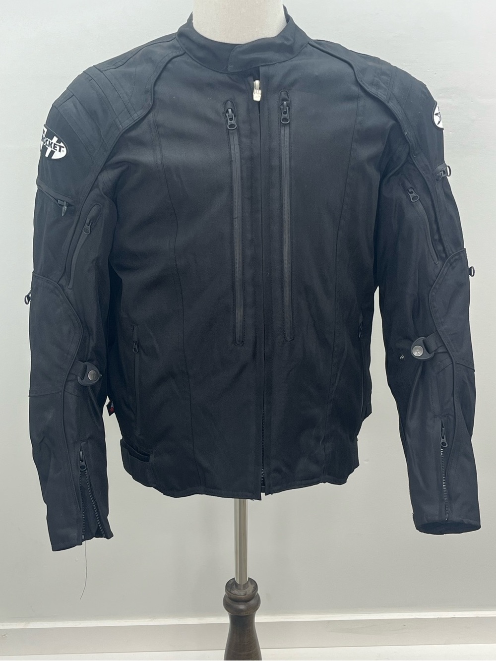 Joe Rocket Mens Black Motorcycle Waterproof Vented Riding Jacket Medium